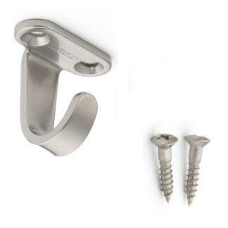 Laadukas ruostumattomasta teräksestä valmistettu koukku pöydän alle asennettavaksi. Ruostumattomasta teräksestä valmistetut koukut HJ-20S, HJ-30S ja HJ-50S valmistajalta Sugatsune / LAMP® (Japani) - HJ-20S, 27mm