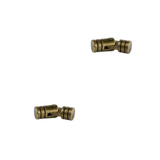 2 messingistä valmistettua UMAXO® poraussaranoita Ø5 x 15 mm korurasiaan, pieniin rasioihin tai läppäihin. porausnauha - pronssi