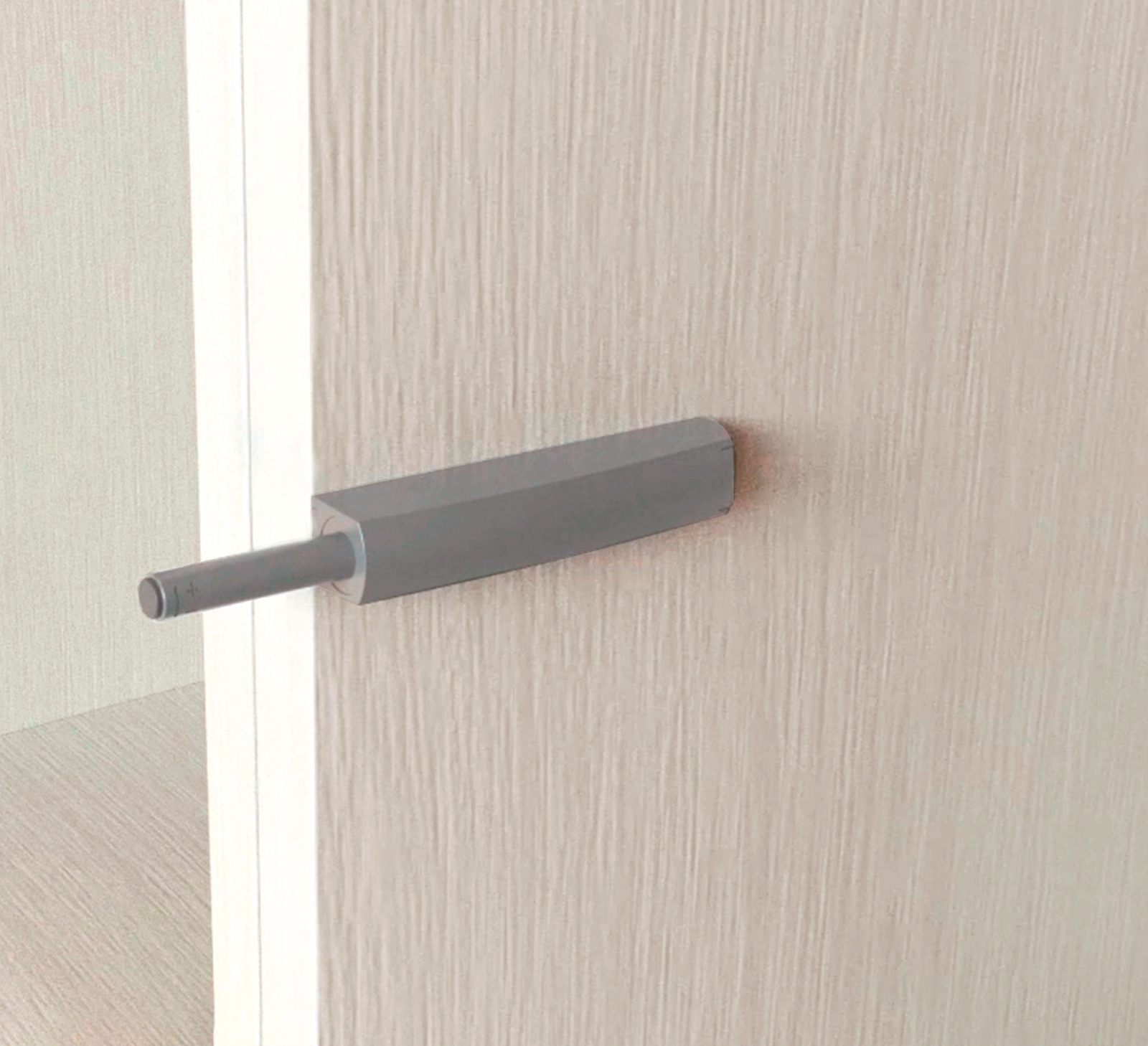 2 kpl tyylikäs nepparisalpa, asennuskotelolla, pinta: harmaa, muotoilu: ei-magneettinen, 1900221. Vakaa push-to-open ovenavaaja huonekalujen oviin, kaapin oviin, luukkuihin ja moneen muuhun, EMUCA - Image 6