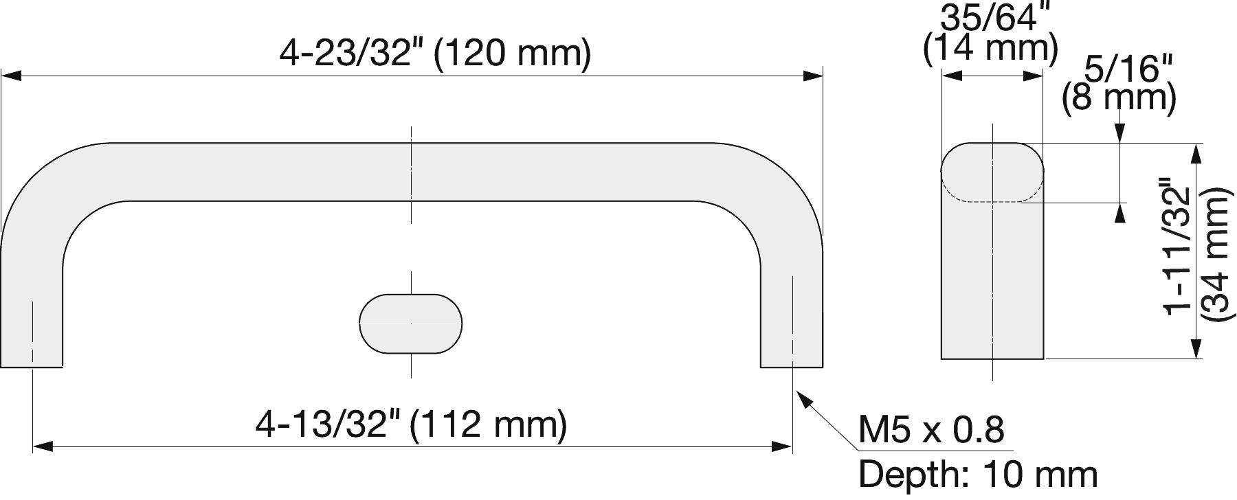 Ruostumattomasta teräksestä valmistettu ovenkahva V2A (SUS304), 120 mm (4,8″) EC-120S. Korkealaatuinen kiinteä ruostumattomasta teräksestä valmistettu ovenkahva ruostumattomasta teräksestä V2A (SUS304), satiinimatta, kosteaan ympäristöön, laivoille, ruoka-alueelle, lääketieteelliseen tilaan, valmistaja Sugatsune / LAMP® (Japani) - Image 2