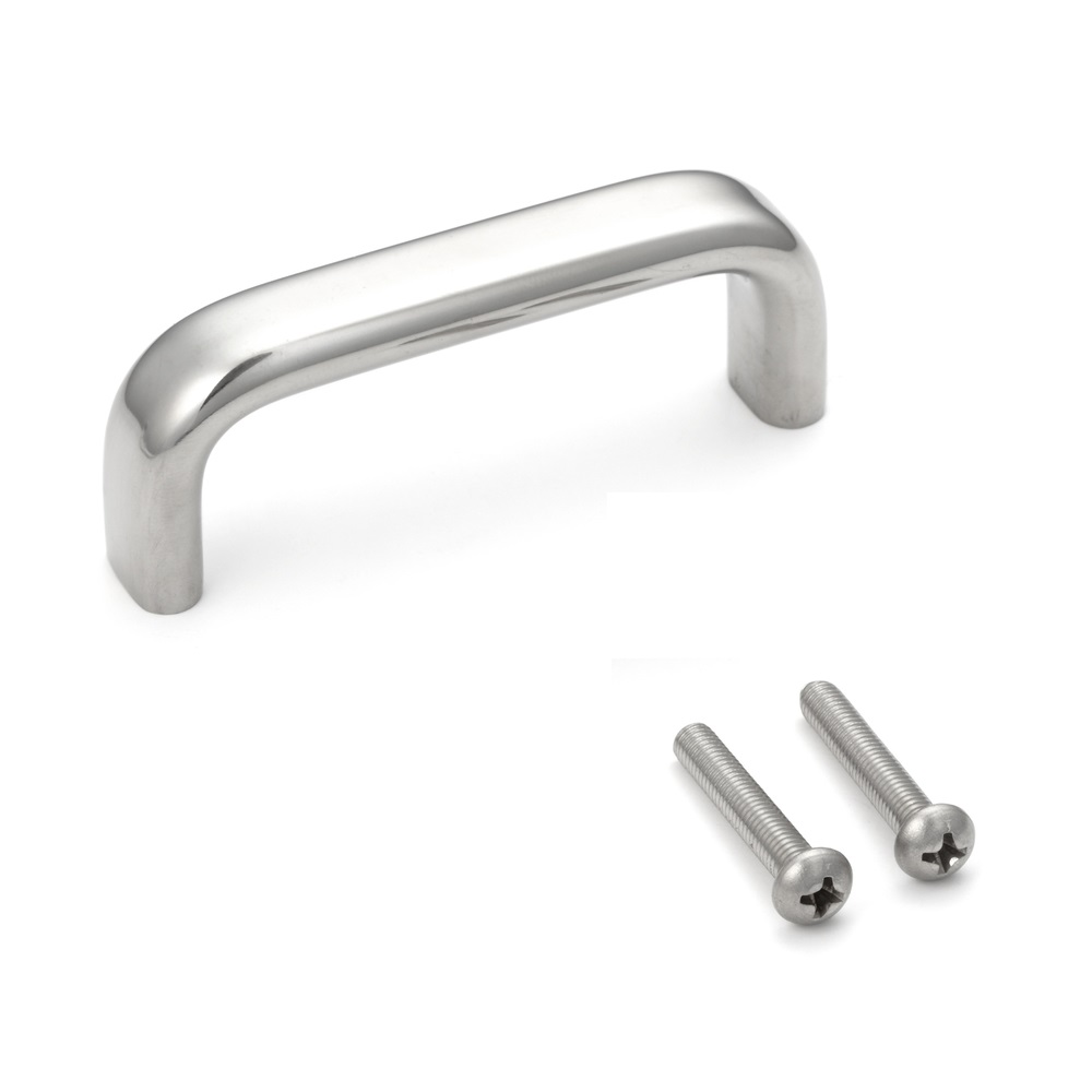 Ruostumattomasta teräksestä valmistettu ovenkahva V2A (SUS304), 80 mm (3,2″) EC-80M. Korkealaatuinen kiinteä ruostumattomasta teräksestä valmistettu ovenkahva, joka on valmistettu ruostumattomasta teräksestä V2A (SUS304) kosteisiin ympäristöihin, laivoille, ruoka-alueille, lääketieteellisiin tiloihin, valmistaja Sugatsune / LAMP® (Japani)