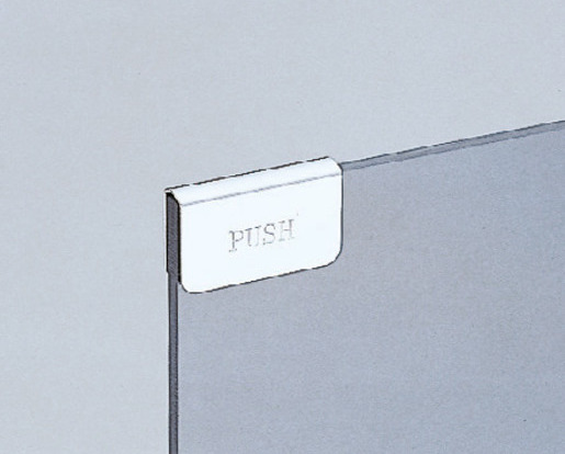 Gegenplatte für Glasstärke 6 mm K-130CR und K-130-P6, 40 mm (1-37/64″) von Sugatsune, verchromt. Anwendungsbeispiel