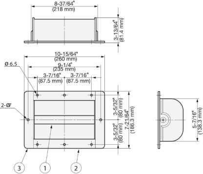 Suuri ruostumattomasta teräksestä valmistettu kahvakuori V2A (SUS304), 260 mm (10,3″) HH-M200. Laadukas, vankka ja kestävä ruostumattomasta teräksestä valmistettu kahvakuori ruostumattomasta teräksestä V2A (SUS304), peilikiillotettu, suurille oville, laiv - Image 3