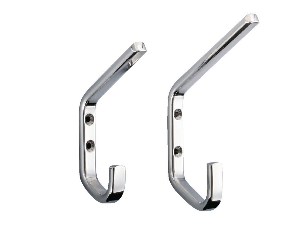 Laadukas suuriseinäinen kaksoiskoukku kahdella päätykoukulla, tilaa, ruostumatonta terästä, pinta: kiiltävä kiillotettu, 118,4 mm (4,7"), JF1B80M. Raskas V2A-kaksoiskoukku laivanrakennukseen, ulkoiluun ja paljon muuta, Sugatsune / LAMP® (Japani) - Image 3