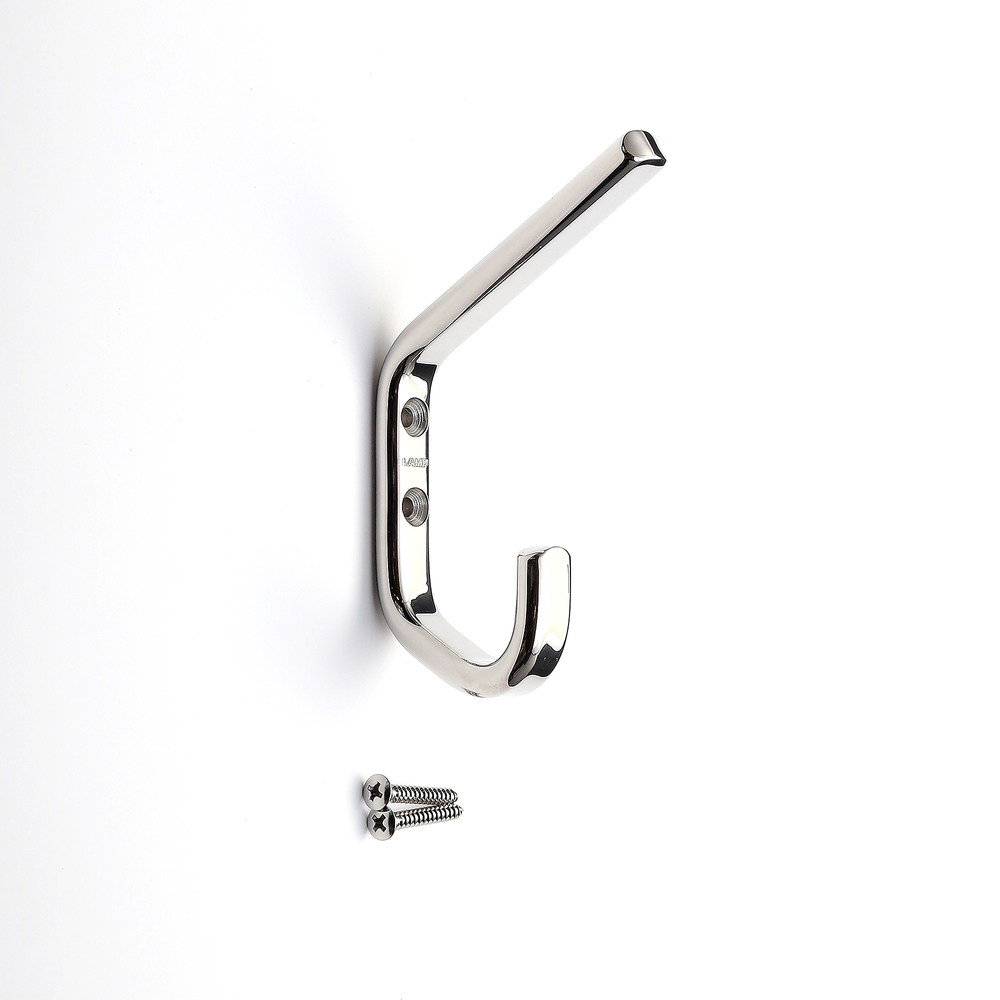 Laadukas suuriseinäinen kaksoiskoukku kahdella päätykoukulla, tilaa, ruostumatonta terästä, pinta: kiiltävä kiillotettu, 118,4 mm (4,7"), JF1B80M. Raskas V2A-kaksoiskoukku laivanrakennukseen, ulkoiluun ja paljon muuta, Sugatsune / LAMP® (Japani)