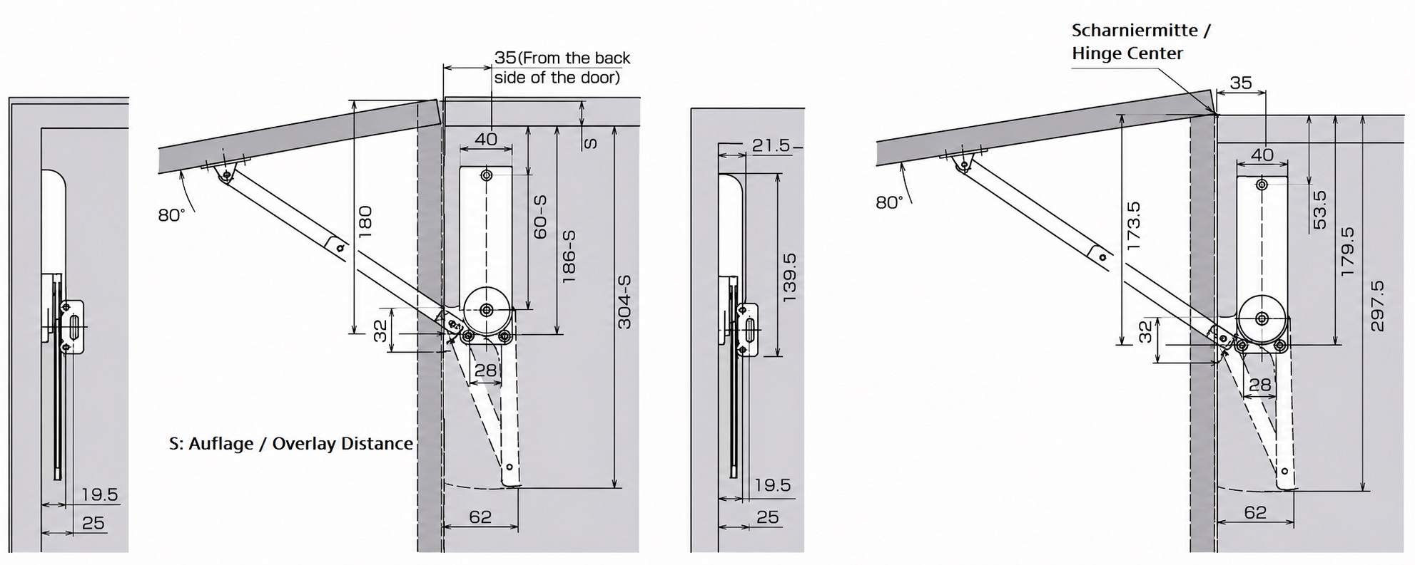 Laadukas läppäteline, pinta: musta, versio: vasen, HDS-30KL-BL. Tukeva läppätuki taitettaville, keittiökalusteille ja monelle muulle, Sugatsune / LAMP® (Japani) - Image 3