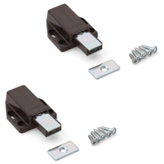 2 kpl korkealaatuisia magneettisia nepparisalpoja, sis. vastalevyn, pinta: ruskea, 38 mm (1-1/2"), ML-80BR. Push-to-open ovenavaaja huonekalujen oviin, kaappien oville ja paljon muuta, Sugatsune / LAMP® (Japani)