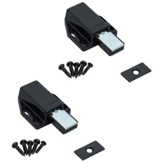 2 kpl korkealaatuisia magneettisia nepparisalpoja, sis. vastalevyn, pinta: musta, 38 mm (1-1/2"), ML-80BL. Push-to-open ovenavaaja huonekalujen oviin, kaappien oville ja paljon muuta, Sugatsune / LAMP® (Japani)