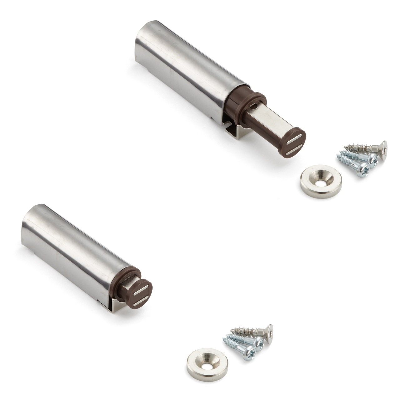 2 Stück Magnet-Druckschnäpper, mit Gehäuse aus Edelstahl, inkl. Gegenplatte MC-S60 von Sugatsune. Produktbild