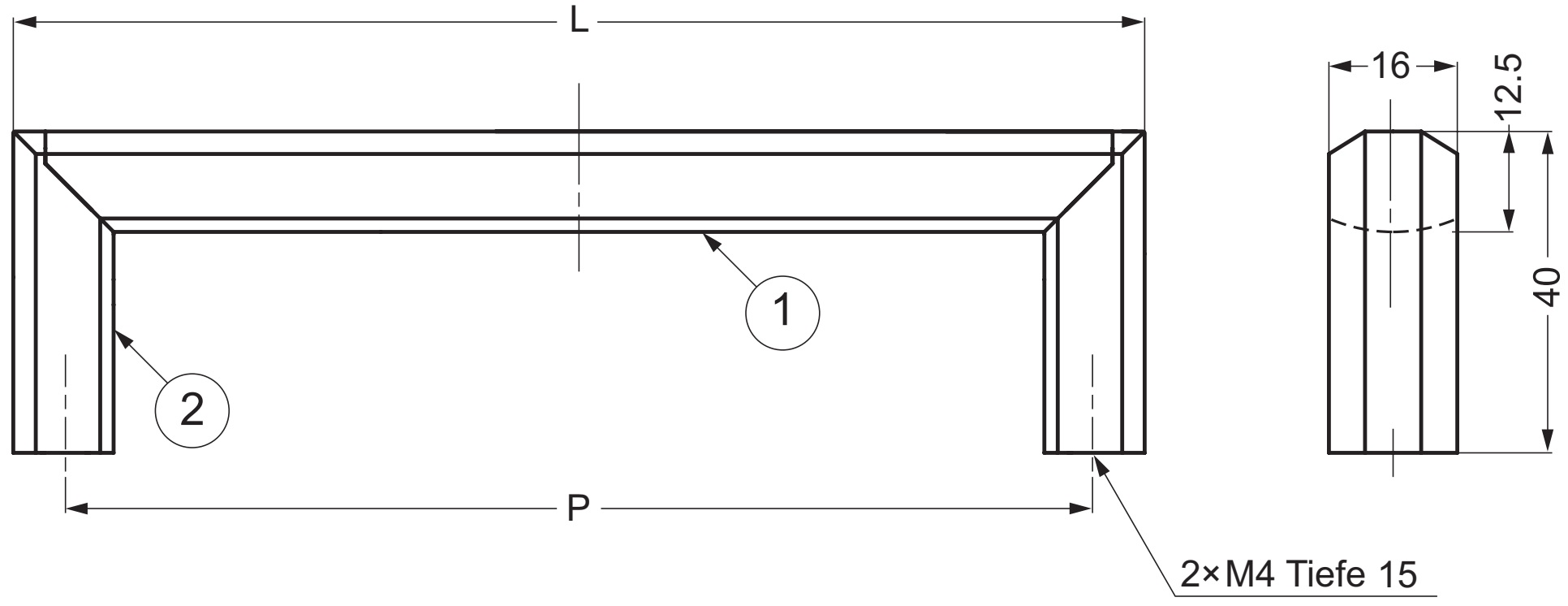 Laadukas massiivihuonekalujen kahva sinkkiseoksesta (ZDC) ja alumiiniseoksesta, kromattu, satiinimatta, 269 mm (10,6") XLA-HA256. XLA-HA256 sinkkiseos (ZDC) ja alumiiniseoskaapin kahva huonekaluille, Sugatsune / LAMP® (Japani) - Image 2