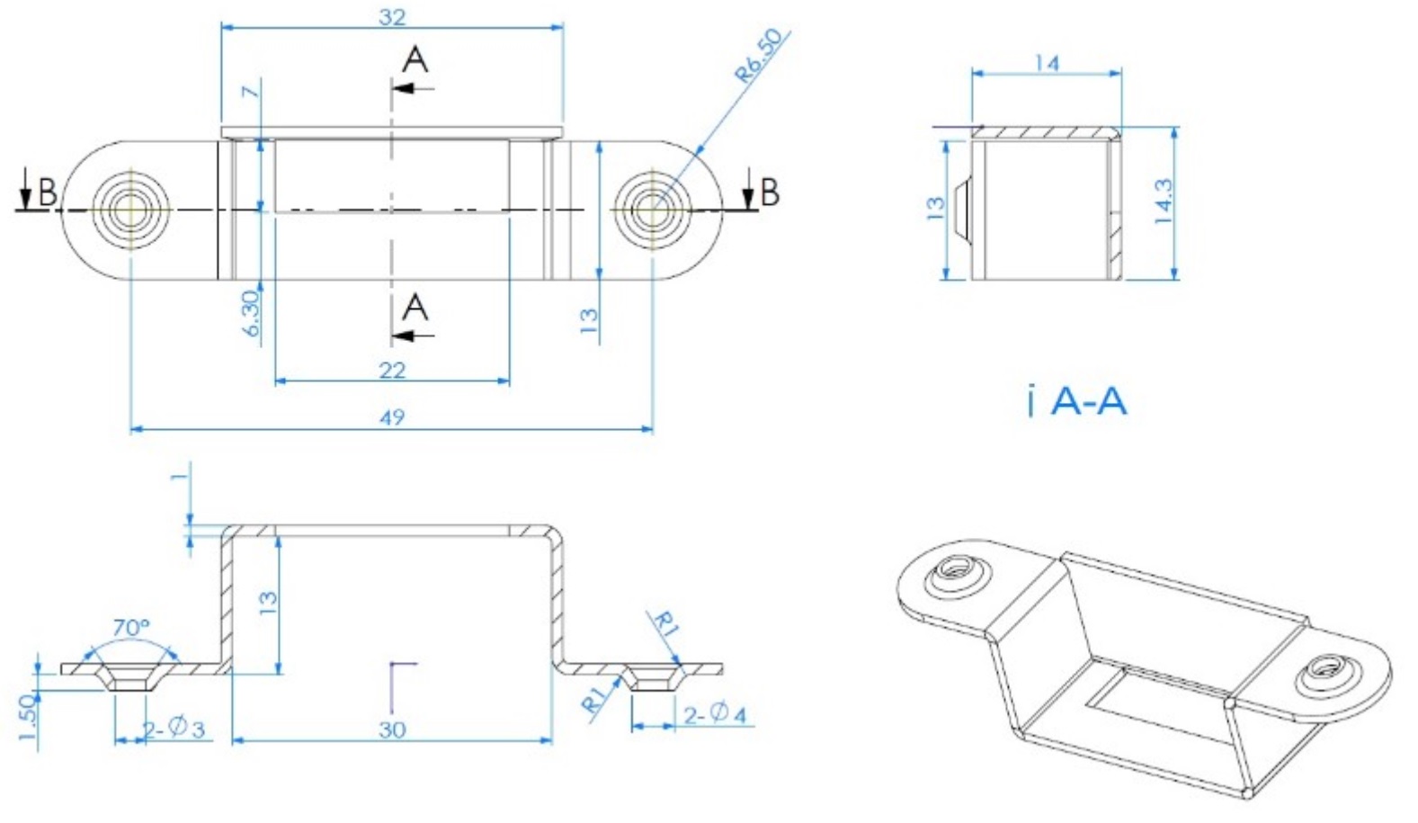 4 kpl käytännöllistä lukkolaatikkoa, terästä, pinta: nikkelöity, 63 mm (2-31/64"), 14.01.500-1. - Image 3