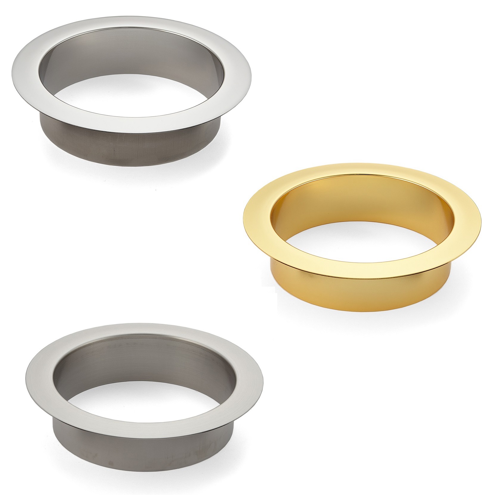 Laadukas kansi jäteastiaan, rengasmainen, Ø170 mm, asennettavaksi työtasoon. Sugatsune / LAMP® (Japani) kiinteästä ruostumattomasta teräksestä valmistettu jäteastian läpivienti.