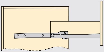 Rullan työntöohjaimet, osittainen jatke, harmaametallinen, RAL 9022, maalattu, 800 mm (31.5"). Teräksiset ohjauskiskot osittaisella jatkeella, puiseen laatikkoon, tarjotinlaatikkoon, puiseen laatikkoon, keittiökalusteisiin, toimistokalusteisiin, kodin huo - Image 7