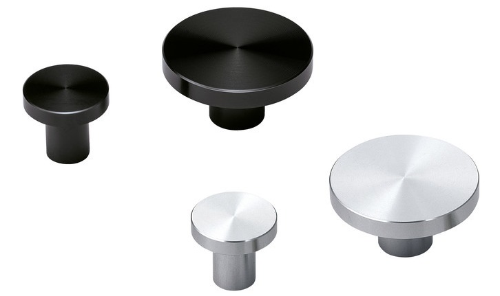 Pyöreä huonekalukahva alumiiniseosta, viimeistely: musta, 35 mm (1.4") EXSEL35BL. Alumiiniseoksesta valmistettu kahvanuppi laatikolle, huonekalujen ovelle, keittiön kaapille, toimistokaapille ja paljon muuta, Sugatsune/LAMP® (Japani) - Image 3