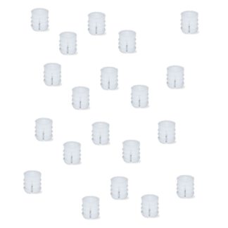 20 kpl korkealaatuinen laajennusholkki sisäkierteellä M6, nailonista (PA), 13 mm (33/64"), 9007820. Käytännöllinen EMUCA:n laajennuskierresisä puuosille, huonekaluliitännöille, elektroniikkakoteloille ja paljon muuta