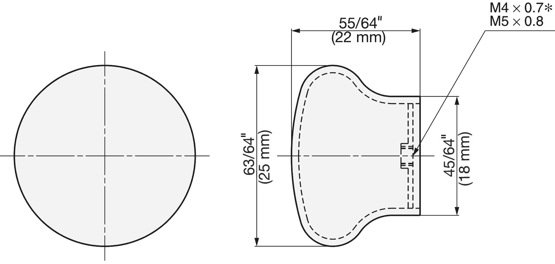 Erittäin kevyt ruostumattomasta teräksestä valmistettu huonekalunuppi SUS304, 22 mm (7/8"), RSS-25S. Ainutlaatuinen kiinteä erittäin kevyt ruostumattomasta teräksestä valmistettu ruostumattomasta teräksestä valmistettu huonekalupainike V2A, satiinimatto, yksityiseen lentokoneeseen, matkailuautoon, veneeseen, kosteaan ympäristöön, kirjoittanut Sugatsune / LAMP® (Japani) - Image 2